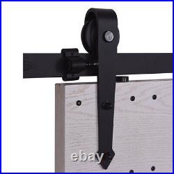 4ft-20ft Steel Sliding Barn Door Hardware Closet Track Kit for Double Wood Doors