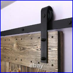 4ft-20ft Steel Sliding Barn Door Hardware Closet Track Kit for Double Wood Doors