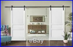 56 x 80 Sliding Double Barn Doors with Hardware Lucia 31 White Silk 13FT