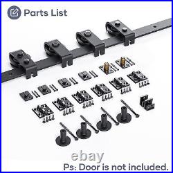 58'' Bifolding Sliding Barn Door Hardware Track Kit For Four 13.5'' Doorstop Mou