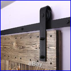 5FT-16FT Country Sliding Wood Barn Door Hardware Track J Set For One/Two Doors