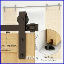 5FT-20FT Sliding Door Hardware Kit Track Roller Closet Accessory for Double Door