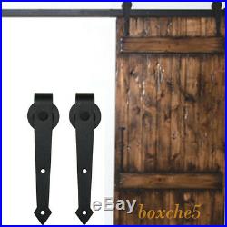 5FT-8FT Rustic Sliding Barn Door Hardware Closet Track Kit Single/Double Doors