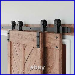 5FT Bypass Heavy Duty Sturdy Sliding Barn Door Hardware Kit Double Door 5 Feet