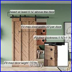 5FT Bypass Heavy Duty Sturdy Sliding Barn Door Hardware Kit Double Door 5 Feet