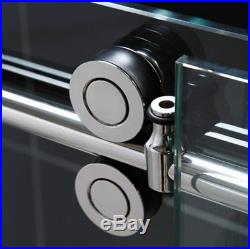 5FT Chromed Polished Stainless Steel Sliding Barn Shower Door Hardware Track Kit