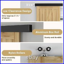 5FT Sliding Barn Door Hardware Track Kit with Door Handles Included, Low Clea