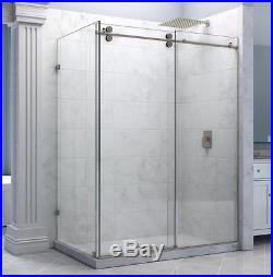 5FT stainless steel satin sliding shower barn door hardware 90° shower room