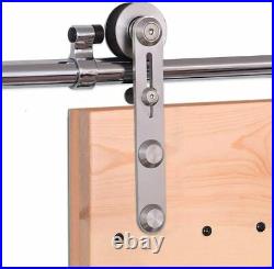 5-12FT Stainless Steel Sliding Barn Door Hardware Kit for Single Wood/Glass Door