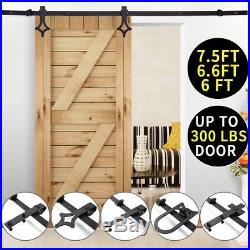 5-12FT Wood Sliding Barn Door Hardware Closet Kit for Single/Double/Bypass Doors