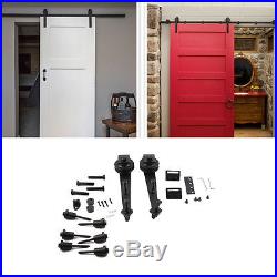 5-12FT Wood Sliding Barn Door Hardware Closet Kit for Single/Double/Bypass Doors