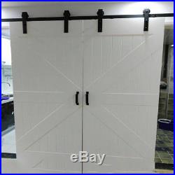 5-16FT Basic Sliding Barn Double Door Hardware Track Kit Closet j Style Garage