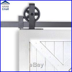 5-16FT Sliding Barn Door Hardware Single/Double Doors Flat Track Kit Top Mounted