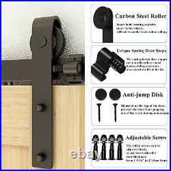 5-16FT Sliding Barn Wood Door Hardware Kit Heavy Duty Door Rail For Double Door