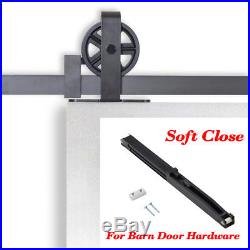 5-16FT Soft Close Single Double Sliding Barn Door Hardware Kit Closet Top Mount