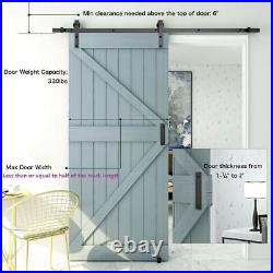 5-18FT Sliding Barn Door Hardware Track Kit Antique Style for Single/Double Door