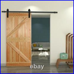 5/6/6.6/8/10FT Sliding Barn Door Hardware Kit Track Hang Style Modern Door Set