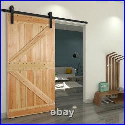 5/6/6.6/8/10FT Sliding Barn Door Hardware Kit Track Hang Style Modern Door Set