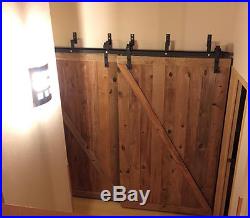 5/6/8/10 FT By pass Sliding Barn Door Hardware Kit J Style Closet Interior Rail
