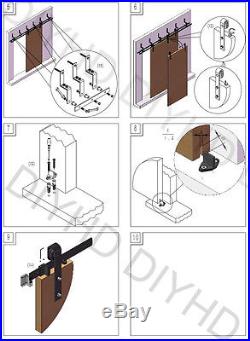 5'6'8'10ft bypass barn door hardware wall mount bypass sliding door track kit