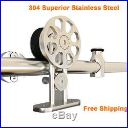 5/6/8/12/10FT Stainless Steel Sliding Barn Door Hardware Tube Set Brushed Nickel