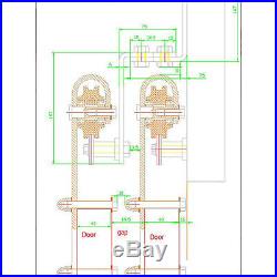 5-8FT bypass barn door hardware wall mount bypass sliding door track set kit