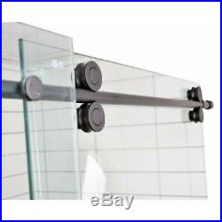 5ft / 6.6ft Black sliding glass shower door track barn shower door hardware kit