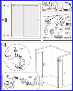5ft/6.6ft Frameless sliding glass shower door track barn shower door hardware