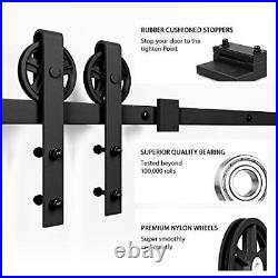 5ft Heavy Duty Sliding Barn Door Hardware Kit Black whole Set Includes 1x Pull