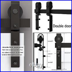 60 Bi-Folding Sliding Barn Door Hardware Kit 4 Doors, Smoothly Quietly Black NEW