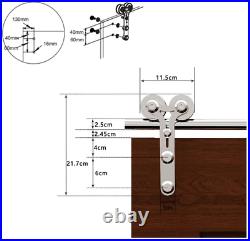 6FT/182cm Stainless Steel Sliding Barn Single Door Hardware Closet Track Kit for