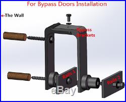 6FT- 20FT Sliding Barn Wood Door Hardware Closet Track Kit For Bypass 4 Doors