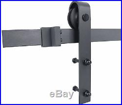 6FT Black Sliding Barn Door Hardware Set with36x80 White Primed MDF Door Plank