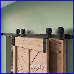 6FT Bypass Heavy Duty Sturdy Sliding Barn Door Hardware Kit Double Door