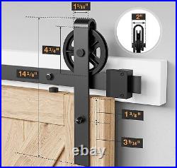 6FT Heavy Duty Barn Door Hardware Kit Sliding for Wood Single Fit 1 3/8 1 3/4