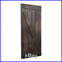 6FT Sliding Door Hardware with Solid Plank Barn Painted Dark Chocolate Door Slab