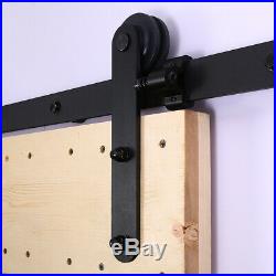 6-11.5 FT Rustic Rails Set Wood Sliding Barn Door Hardware Kit for Double Door