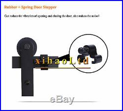 6-16FT Black Sliding Barn Door Hardware Closet Track Kit For Single /Double Door