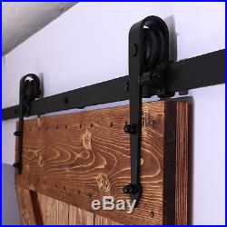 6-16FT Heart Sliding Barn Wood Door Hardware Closet Set Double/Bypass Two Doors