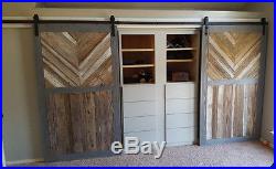 6-16FT Rustic Sliding Barn Door Hardware Flat Track Kit J Style Closet Cloakroom