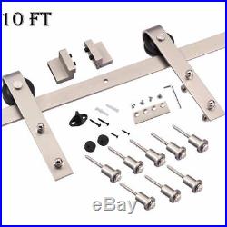 6.6FT/8FT/10FT Mordern Nickel Gray Surface Sliding Barn Door Hardware Track Kit