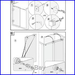 6.6FT Chrome Polished Shower Enclosure Sliding Barn Door Hardware Track Kit Set