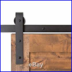 6.6FT Heavy Duty Wood Single Sliding Barn Door Hardware Track Kit Antique New