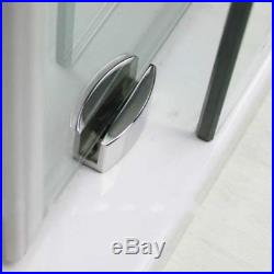 6.6FT Rectangle Chrome Polished tempered glass sliding shower door hardware kit