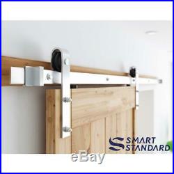 6.6FT Sliding Barn Door Hardware Kit Single Rail SS Fit 36-40 Wide Door Panel