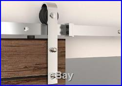 6.6FT Stainless Steel Modern Interior Wood Sliding Barn Door Hardware Track Set