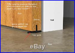 6.6FT Stainless Steel Modern Interior Wood Sliding Barn Door Hardware Track Set