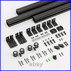 6/6.6/8FT Box Rail Hardware Heavy Duty Sliding Barn Door Track Wall Mount Kit