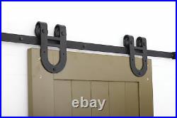 6.6/8FT Sliding Barn Door Hardware Kit Single Door Carbon or Stainless Steel