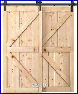 6.6 FT Rustic Sliding Barn Door Hardware Track Kit for Double/Bypass One Rail